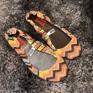 Missoni For Target Multicolor Zigzag Chevron Knit Ballet Flats Youth Sz 12 Boho